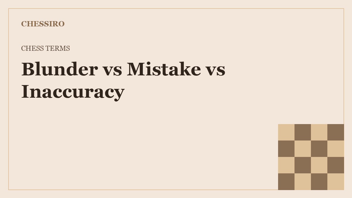 Blunder vs mistake vs inaccuracy in chess explained