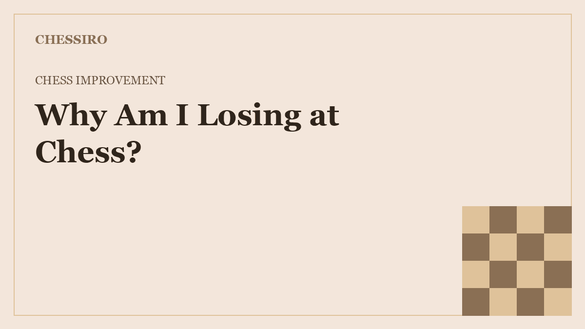 Why am I losing at chess - the six real reasons